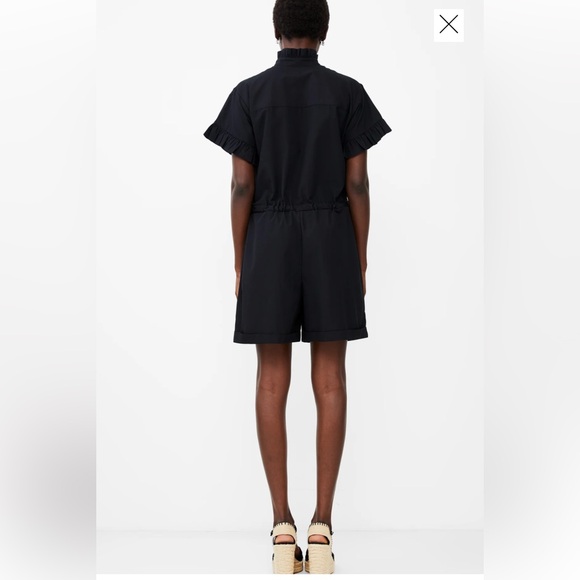 Black Ruffle Button-Up Romper - Picture 4 of 9